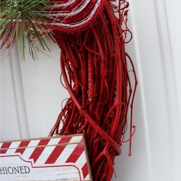 Candy Cane Christmas Wreath for Front Door - Picture 8 of 9